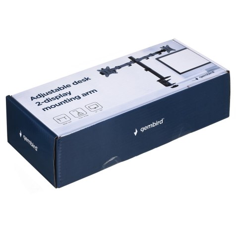 GEMBIRD GEMBIRD BIURKOWE REGULOWANE RAMIĘ/UCHWYT NA 2 MONITORY 17-32, 100X100MM, DO 9KG GEMBIRD GEMBIRD BIURKOWE REGULOWANE RAMIĘ/UCHWYT NA 2 MONITORY 17-32, 100X100MM, DO 9KG