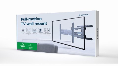 GEMBIRD GEMBIRD REGULOWANY UCHWYT ŚCIENNY LCD 40"-80" VESA MAX 600 X 400MM, DO 50KG