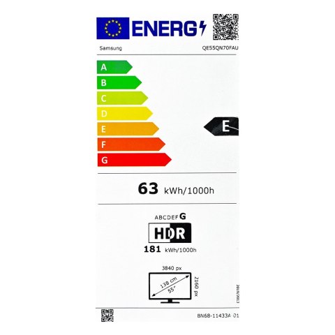 Samsung Telewizor Samsung QE55QN70FAUXXH QLED 55'' 4K Ultra HD Tizen Q-Symphony DVB-T2 Czarny (MODEL 2025) Samsung Telewizor Samsung QE55QN70FAUXXH QLED 55'' 4K Ultra HD Tizen Q-Symphony DVB-T2 Czarny (MODEL 2025)