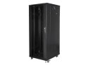 Lanberg Szafa rack Lanberg FF01-6627-12B (27U; 19''; 1390mm / 600mm / 600 mm; stojąca; Szklane; 800 kg; kolor czarny)