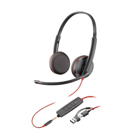 POLY Poly Blackwire 3225 Stereo USB-C Headset +3.5mm Plug +USB-C/A Adapter (Bulk) 8X229A6 POLY Poly Blackwire 3225 Stereo USB-C Headset +3.5mm Plug +USB-C/A Adapter (Bulk) 8X229A6