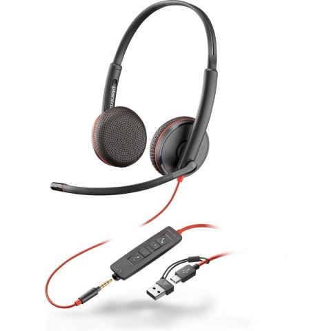 POLY Poly Blackwire 3225 Stereo USB-C Headset +3.5mm Plug +USB-C/A Adapter (Bulk) 8X229A6 POLY Poly Blackwire 3225 Stereo USB-C Headset +3.5mm Plug +USB-C/A Adapter (Bulk) 8X229A6