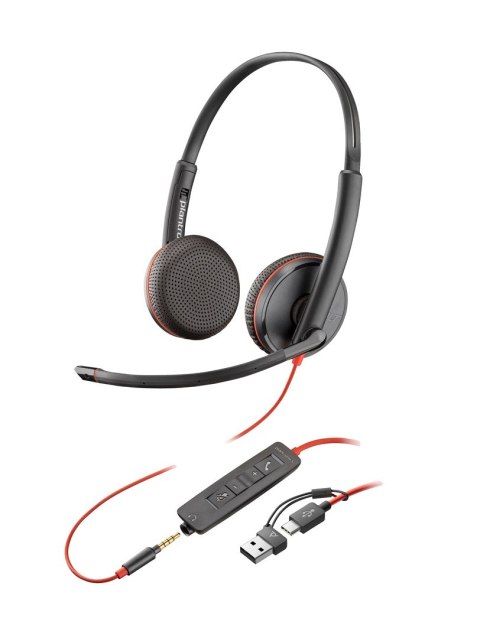 POLY Poly Blackwire 3225 Stereo USB-C Headset +3.5mm Plug +USB-C/A Adapter (Bulk) 8X229A6 POLY Poly Blackwire 3225 Stereo USB-C Headset +3.5mm Plug +USB-C/A Adapter (Bulk) 8X229A6