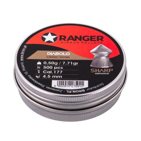 RANGER Śrut 4,5 mm RANGER Diabolo Classic Sharp Grooved szpic molet. 500 szt. 0,50 g
