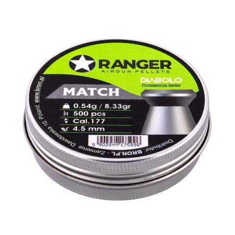 RANGER Śrut 4,5 mm RANGER Diabolo Professional Match płaski 500 szt. 0,54 g