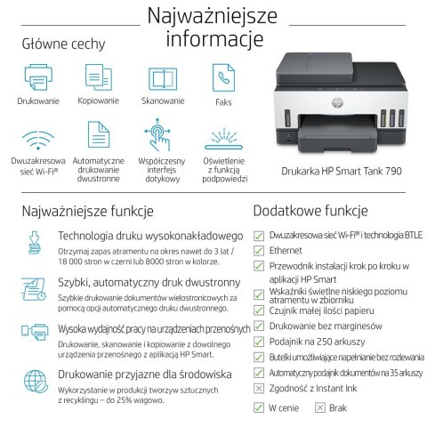 Hewlett-Packard Urządzenie wielofunkcyjne HP Smart Tank 790 4WF66A Hewlett-Packard Urządzenie wielofunkcyjne HP Smart Tank 790 4WF66A