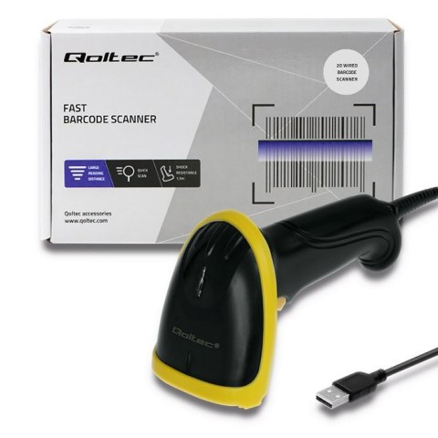 Qoltec QOLTEC LASEROWY CZYTNIK KODÓW 1D | 2D | USB | CZARNY Qoltec QOLTEC LASEROWY CZYTNIK KODÓW 1D | 2D | USB | CZARNY