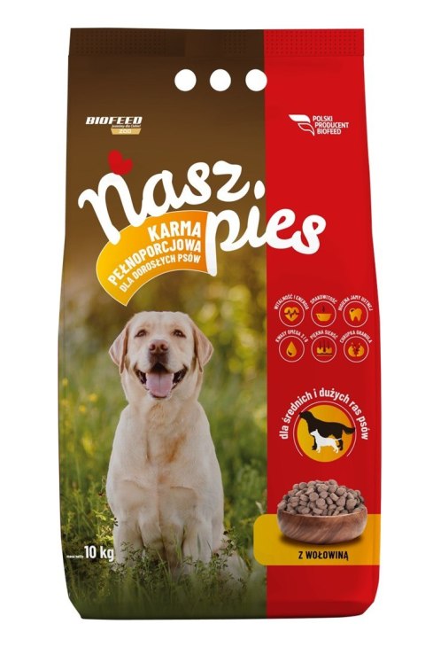 BIOFEED BIOFEED NASZ PIES Z WOŁOWINĄ 15 KG (WYPRZEDAŻ)