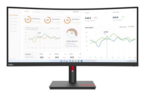 Lenovo Lenovo ThinkVision T34w-30 34" UWQHD 60Hz 350nits AG USB, HDMI, RJ45 Raven Black Lenovo Lenovo ThinkVision T34w-30 34" UWQHD 60Hz 350nits AG USB, HDMI, RJ45 Raven Black