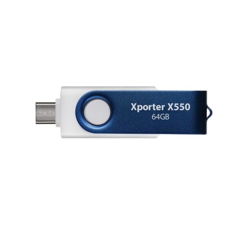 Patriot Memory PARTIOT FLASHDRIVE Xporter X550 64GB Dual USB A+C, 80MB/s Alu-plastic Patriot Memory PARTIOT FLASHDRIVE Xporter X550 64GB Dual USB A+C, 80MB/s Alu-plastic