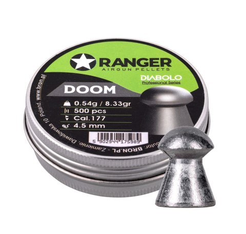 RANGER Śrut 4,5 mm RANGER Diabolo Professional Doom grzybek 500 szt. 0,54 g RANGER Śrut 4,5 mm RANGER Diabolo Professional Doom grzybek 500 szt. 0,54 g