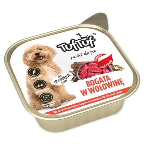 TufTuf Tuf Tuf Pasztet wołowy alupak dla psa 300g TufTuf Tuf Tuf Pasztet wołowy alupak dla psa 300g