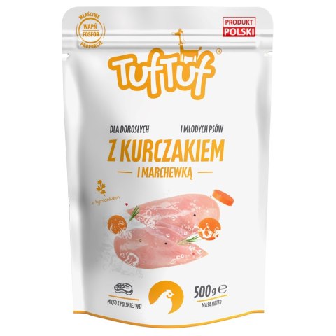 TufTuf Tuf Tuf Saszetka mielonka z kurczakiem dla psa 500g TufTuf Tuf Tuf Saszetka mielonka z kurczakiem dla psa 500g