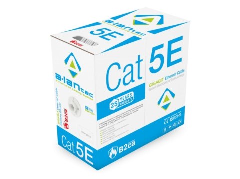 A-LAN Alantec Kabel U/UTP kat.5e, sieciowy, LSOH, B2ca "FireHardy" 4x2x24 AWG, 1Gb/s, 250 MHz, szary, 305m (KIU5LSOH305B)