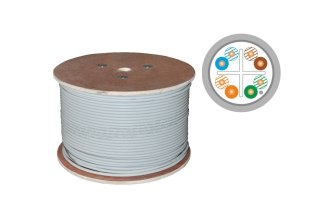 ALANTEC Alantec Kabel F/UTP kat.6, sieciowy, LSOH, Dca 4x2x23 AWG, 1Gb/s (10Gb/s do 55m), 450 MHz, szary, 500m (KIF6LSOH500D)