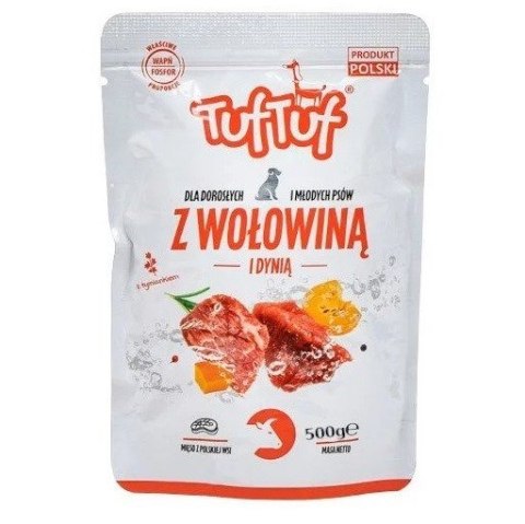 TufTuf Tuf Tuf Saszetka mielonka z wołowiną dla psa 500g TufTuf Tuf Tuf Saszetka mielonka z wołowiną dla psa 500g