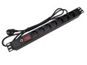A-LAN Alantec Listwa zasilająca 19" 230V - 7 gniazd (typu E - CEE 7/5), z wyłącznikiem LED, z zabezpieczeniem przeciwprzeciążeniowym, 