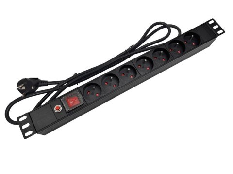 A-LAN Alantec Listwa zasilająca 19" 230V - 7 gniazd (typu E - CEE 7/5), z wyłącznikiem LED, z zabezpieczeniem przeciwprzeciążeniowym, A-LAN Alantec Listwa zasilająca 19" 230V - 7 gniazd (typu E - CEE 7/5), z wyłącznikiem LED, z zabezpieczeniem przeciwprzeciążeniowym,