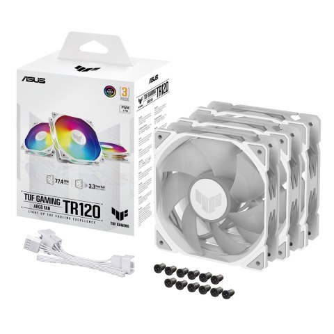 ASUS Wentylator ASUS TUF Gaming TR120 ARGB WHITE 3IN1 ASUS Wentylator ASUS TUF Gaming TR120 ARGB WHITE 3IN1