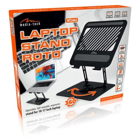 Media tech MEDIA-TECH REGULOWANA, OBRACANA, ERGONOMICZNA PODSTAWKA POD LAPTOPA LAPTOP STAND ROTO MT2662 Media tech MEDIA-TECH REGULOWANA, OBRACANA, ERGONOMICZNA PODSTAWKA POD LAPTOPA LAPTOP STAND ROTO MT2662