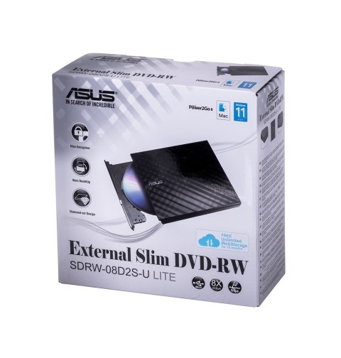 ASUS DVD-REC ASUS SDRW-08D2S-U LITE USB SLIM CZARNY BOX ASUS DVD-REC ASUS SDRW-08D2S-U LITE USB SLIM CZARNY BOX