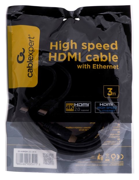 GEMBIRD Kabel GEMBIRD CC-HDMI4-10 (HDMI M - HDMI M; 3m; kolor czarny) GEMBIRD Kabel GEMBIRD CC-HDMI4-10 (HDMI M - HDMI M; 3m; kolor czarny)