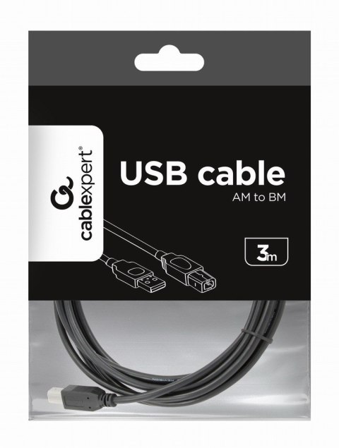 GEMBIRD Kabel GEMBIRD CCP-USB2-AMBM-10 (USB 2.0 typu A M - USB 2.0 typu B M; 3m; kolor czarny) GEMBIRD Kabel GEMBIRD CCP-USB2-AMBM-10 (USB 2.0 typu A M - USB 2.0 typu B M; 3m; kolor czarny)