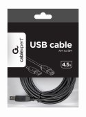GEMBIRD Kabel GEMBIRD CCP-USB2-AMBM-15 (USB 2.0 typu A M - USB 2.0 typu B M; 4,5m; kolor czarny)
