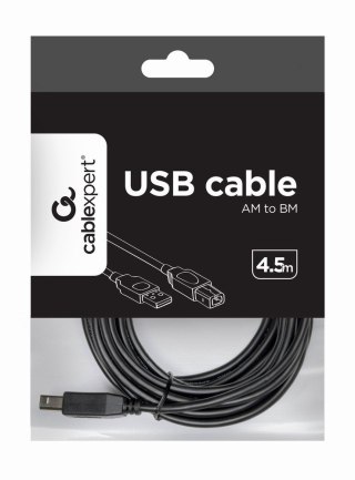 GEMBIRD Kabel GEMBIRD CCP-USB2-AMBM-15 (USB 2.0 typu A M - USB 2.0 typu B M; 4,5m; kolor czarny)