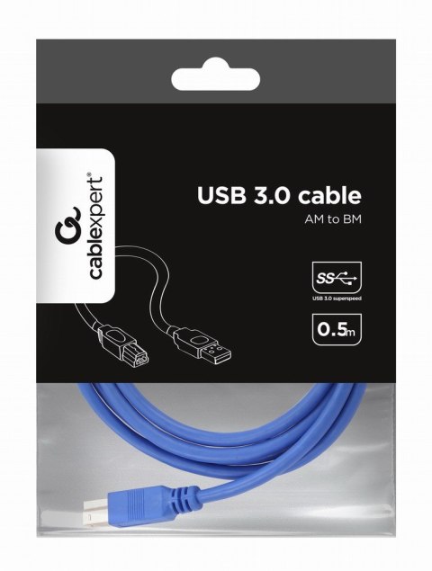 GEMBIRD Kabel GEMBIRD CCP-USB3-AMBM-6 (USB 3.0 M - USB 3.0 Typu B F; 1,8m; kolor niebieski) GEMBIRD Kabel GEMBIRD CCP-USB3-AMBM-6 (USB 3.0 M - USB 3.0 Typu B F; 1,8m; kolor niebieski)
