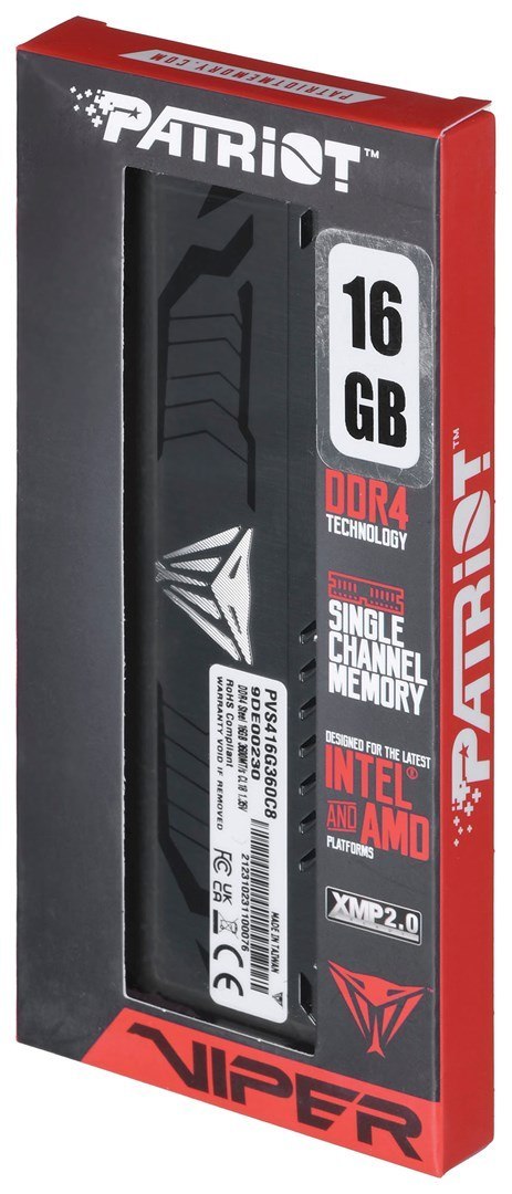 Patriot Memory PATRIOT Viper Steel DDR4 16GB 3600 MHz CL18 XMP2 Patriot Memory PATRIOT Viper Steel DDR4 16GB 3600 MHz CL18 XMP2