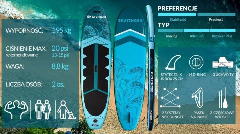 Skatinger Deska SUP SKATINGER Octopus 335x86x15 cm Allround Skatinger Deska SUP SKATINGER Octopus 335x86x15 cm Allround