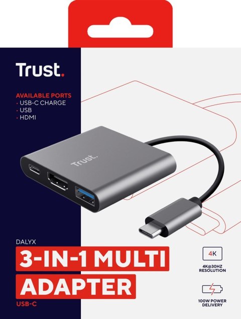 Trust Adapter TRUST DALYX 3-IN-1 USB-C Trust Adapter TRUST DALYX 3-IN-1 USB-C