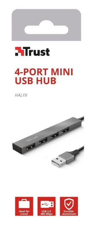 Trust HUB USB TRUST Halyx 4-portowy Mini USB Trust HUB USB TRUST Halyx 4-portowy Mini USB