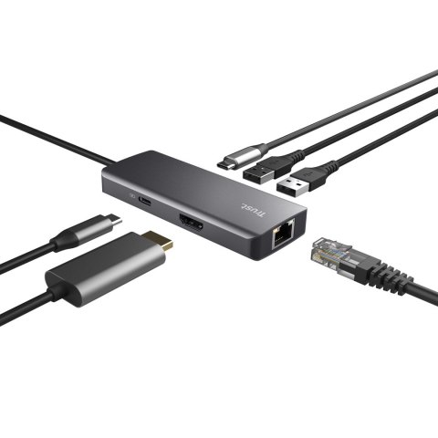 Trust Multi-Port Adapter Trust DALYX 6-IN-1 USB-C Silver Trust Multi-Port Adapter Trust DALYX 6-IN-1 USB-C Silver