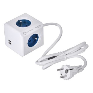 Allocacoc Przedłużacz allocacoc PowerCube Extended USB 2402BL/FREUPC (1,5m; kolor niebieski)