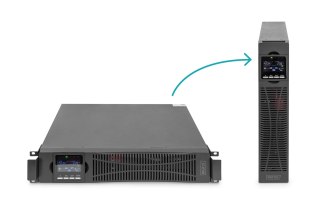 DIGITUS Zasilacz awaryjny UPS Online Rack 19" LCD 3kVA/3kW6x12V/9Ah 8xC13 1xC19/C20 USB RS232 RJ45 GŁ.600mm (WYPRZEDAŻ)