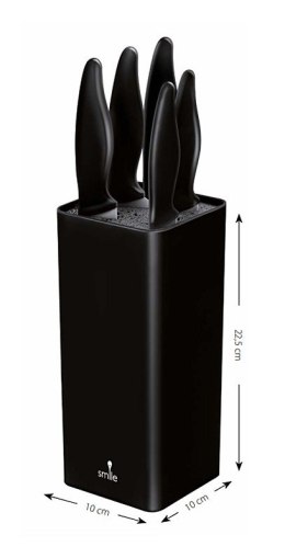 Smile Zestaw noży w bloku Smile SNS-6 6-elementowy czarny