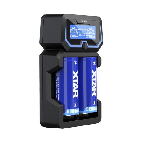 XTAR XTAR ŁADOWARKA DO AKUMULATORÓW CYLINDRYCZNYCH LI-ION 18650 KOMPATYBILNA Z ZABEZPIECZONYMI OGNIWAMI 20700/21700 X2 XTAR XTAR ŁADOWARKA DO AKUMULATORÓW CYLINDRYCZNYCH LI-ION 18650 KOMPATYBILNA Z ZABEZPIECZONYMI OGNIWAMI 20700/21700 X2