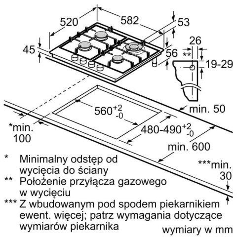 BOSCH Płyta gazowa BOSCH PCH6A5I90 BOSCH Płyta gazowa BOSCH PCH6A5I90