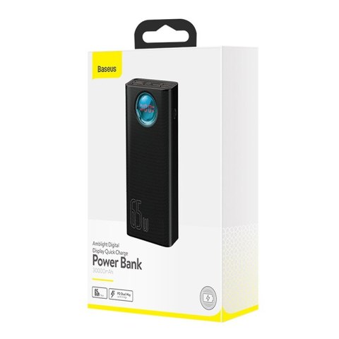 Baseus BASEUS POWERBANK AMBILIGHT 30000MAH, 4XUSB, USB-C, 65W (CZARNY)
