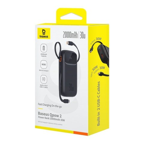Baseus BASEUS POWERBANK QPOW2 20000MAH 30W (CZARNY) Baseus BASEUS POWERBANK QPOW2 20000MAH 30W (CZARNY)