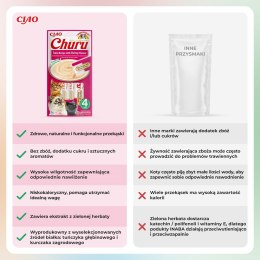 INABA INABA CHURU tuńczyk/krewetka przysmak kot 4x14g