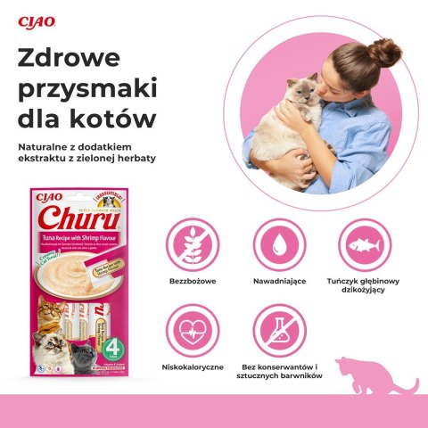 INABA INABA CHURU tuńczyk/krewetka przysmak kot 4x14g INABA INABA CHURU tuńczyk/krewetka przysmak kot 4x14g