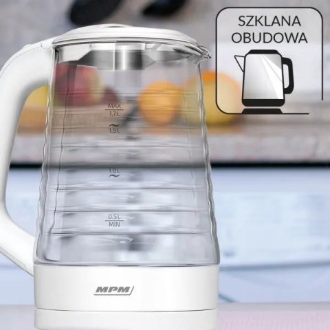 MPM Szklany czajnik bezprzewodowy MPM MCZ-124 MPM Szklany czajnik bezprzewodowy MPM MCZ-124