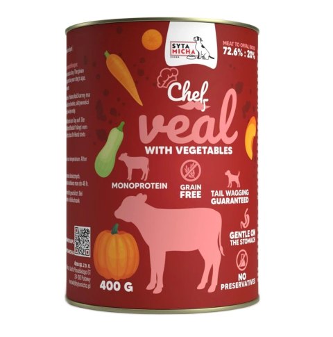 SYTA MICHA SYTA MICHA Chef cielęcina z warzywami mokra karma dla psa 400g SYTA MICHA SYTA MICHA Chef cielęcina z warzywami mokra karma dla psa 400g