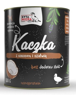SYTA MICHA SYTA MICHA mokra karma kaczka z kokosem i szałwią 800g pies