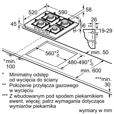 Siemens Płyta gazowa SIEMENS EN6B6PK40