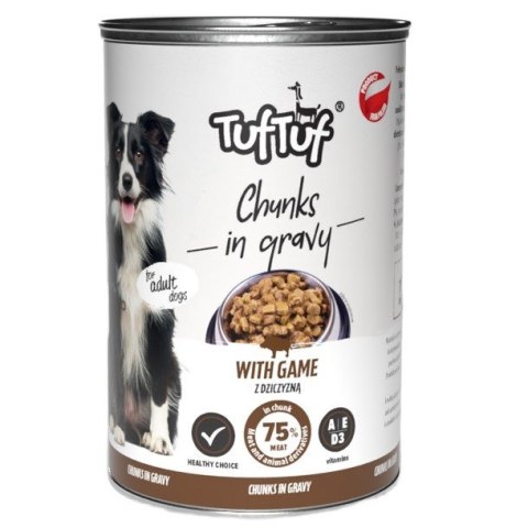 TufTuf Tuf Tuf Puszka kawałki mięsne z dziczyzną dla psa 1250g TufTuf Tuf Tuf Puszka kawałki mięsne z dziczyzną dla psa 1250g