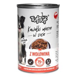 TufTuf Tuf Tuf Puszka kawałki mięsne z wołowiną dla psa 1250g